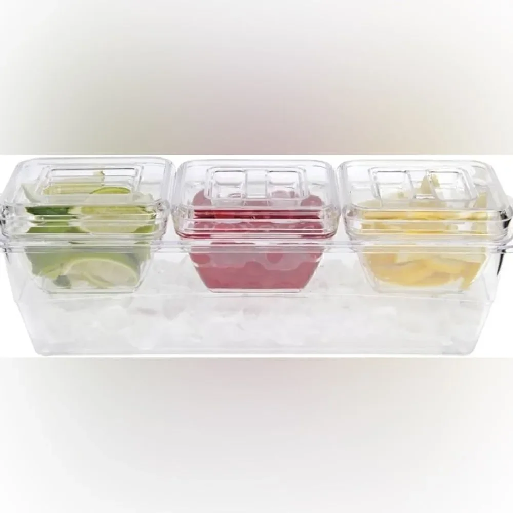 Creative Wear Party Dish 3 Separate Compartments/An Area for Ice & Condensation